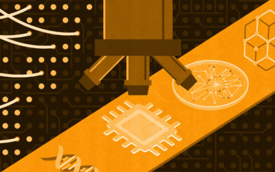 technology illustration orange