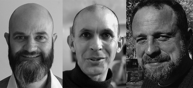 Tim Bayne, Anil Seth and Marcello Massimini photographs in black and white