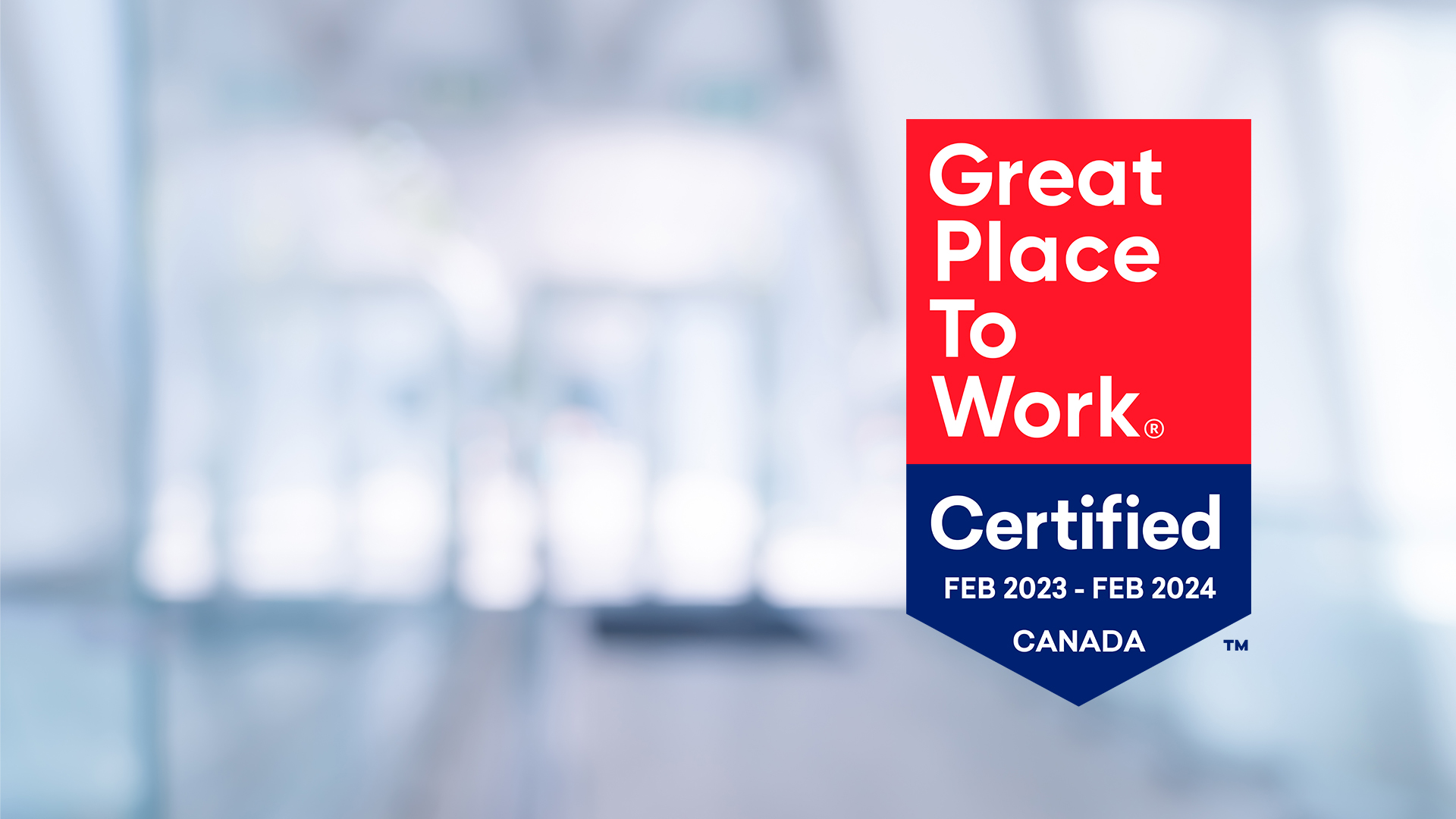 A banner image with the Great Place to Work badge