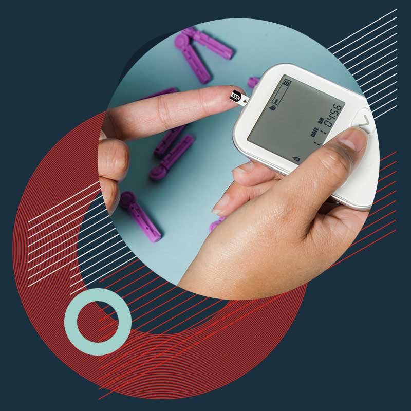 Image of a diabetes test device