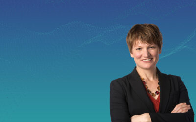 A banner image graphic with a portrait of Candice Odgers, program co-director of the Child & Brain Development program