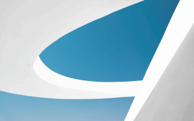 White geometrical building with the view of the sky